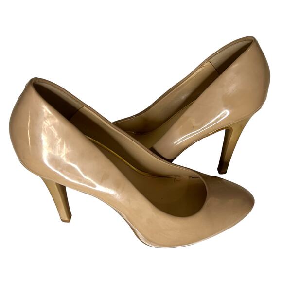 Jessica Simpson 8M Malia Nude Patent Oval Toe Pump Heels Stiletto Shoes - Picture 5 of 8